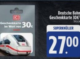 Deutsche Bahn: Geschenkekarte bei Edeka & Co. mit 3 Euro Rabatt