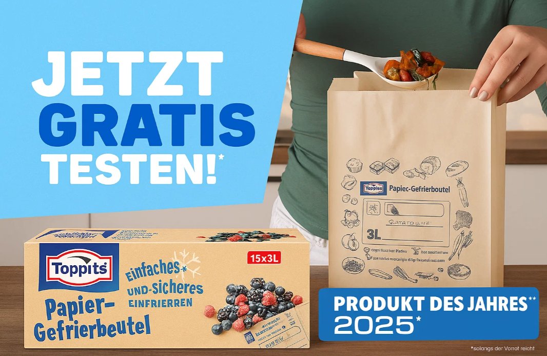 Gratis: Plastikfreie Gefrierbeutel via Cashback geschenkt