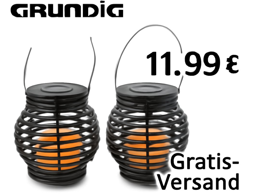 Grundig: Solarlaternen im Doppelpack für 11,99 Euro frei Haus