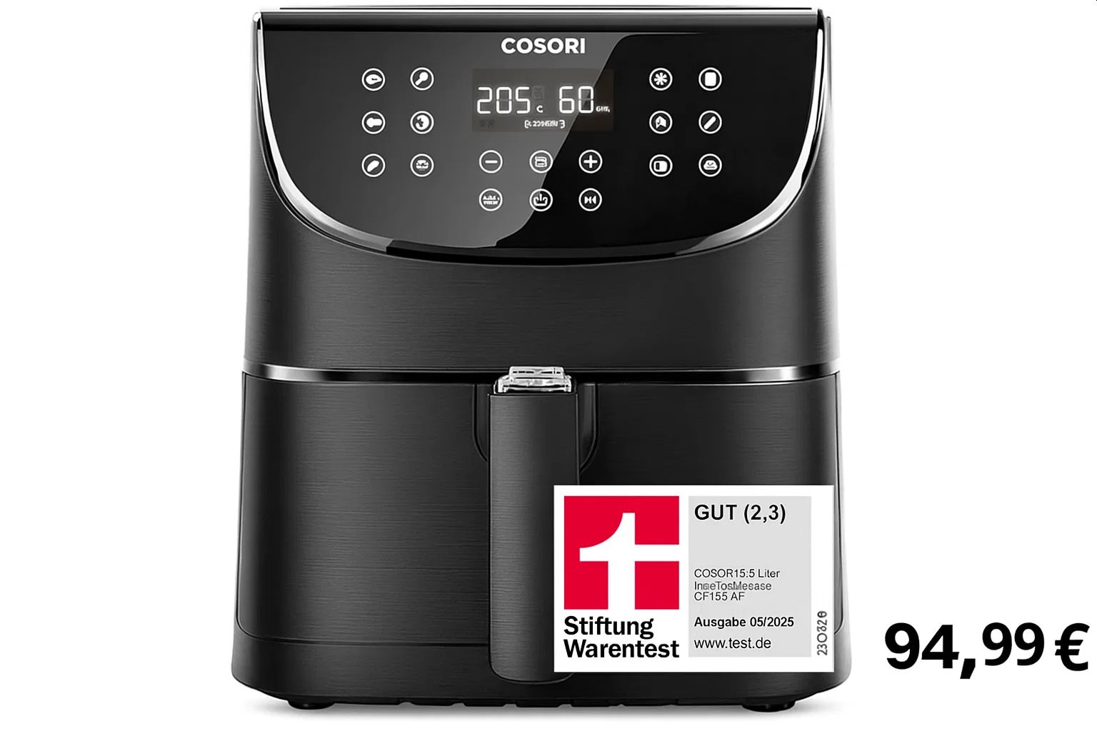 Amazon: Testsieger-Heißluftfritteuse für 94,99 Euro