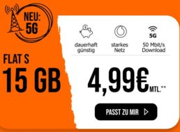 Vodafone-Netz: 15 GByte 5G-Daten mit Allnet-Flat für 4,99 Euro