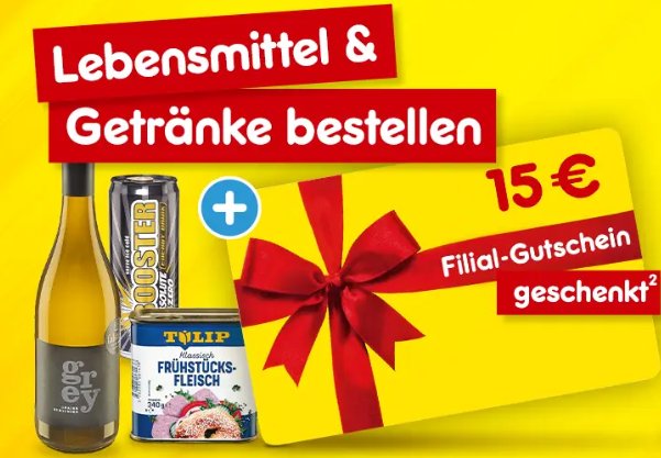 Gratis: Netto-Gutschein über 15 Euro zur Bestellung über 100 Euro