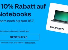 Ebay: 10 Prozent Rabatt auf Notebooks und Tablets