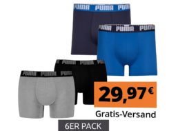 Puma: Boxershorts im Sechserpack für 29,97 Euro frei Haus