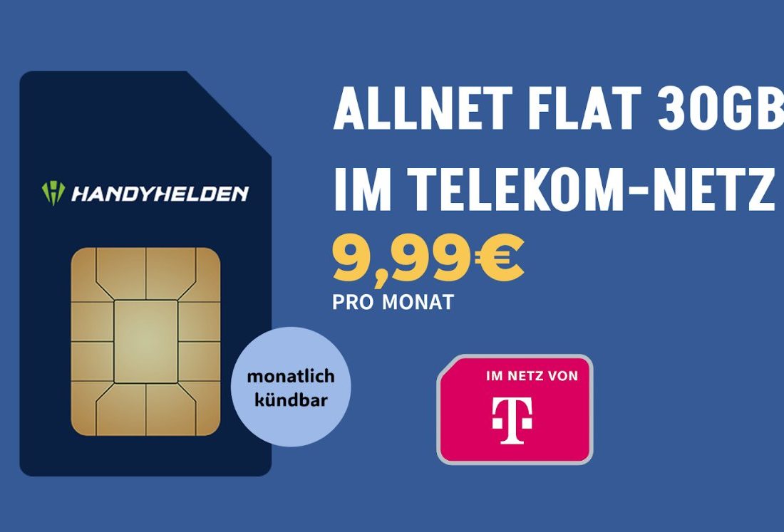Handyhelden: 30 GByte 5G im Telekom-Netz für 9,99 Euro
