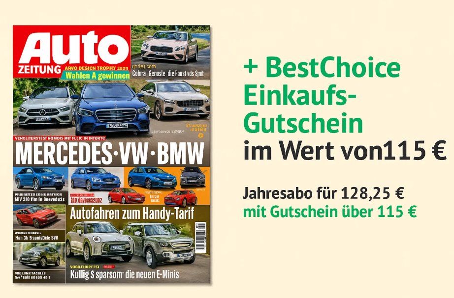 Auto Zeitung: Jahresabo für 128,25 Euro mit Gutschein über 115 Euro
