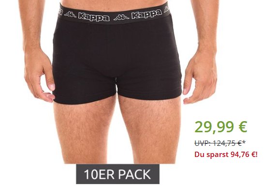 Kappa: Boxershorts im Zehnerpack für 29,99 Euro frei Haus