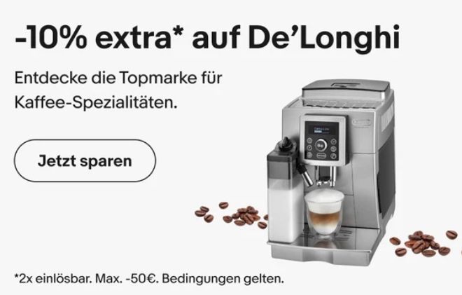 De'Longhi: B-Ware mit nochmals 10 Prozent Rabatt