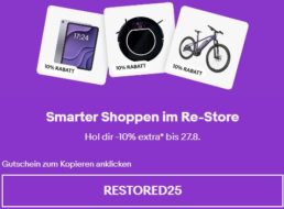 Ebay: 10 Prozent Rabatt auf B-Ware