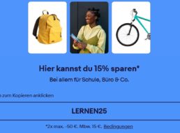 Ebay: 15 Prozent Rabatt auf Artikel für Schule und Büro