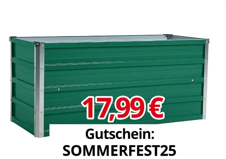 Ebay: Metall-Hochbeet für 17,99 Euro frei Haus