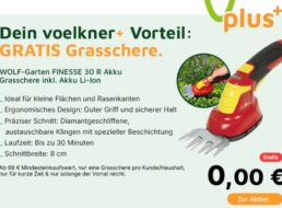 Gratis: Akku-Grasschere von Wolf-Garten ab 69 Euro Warenwert