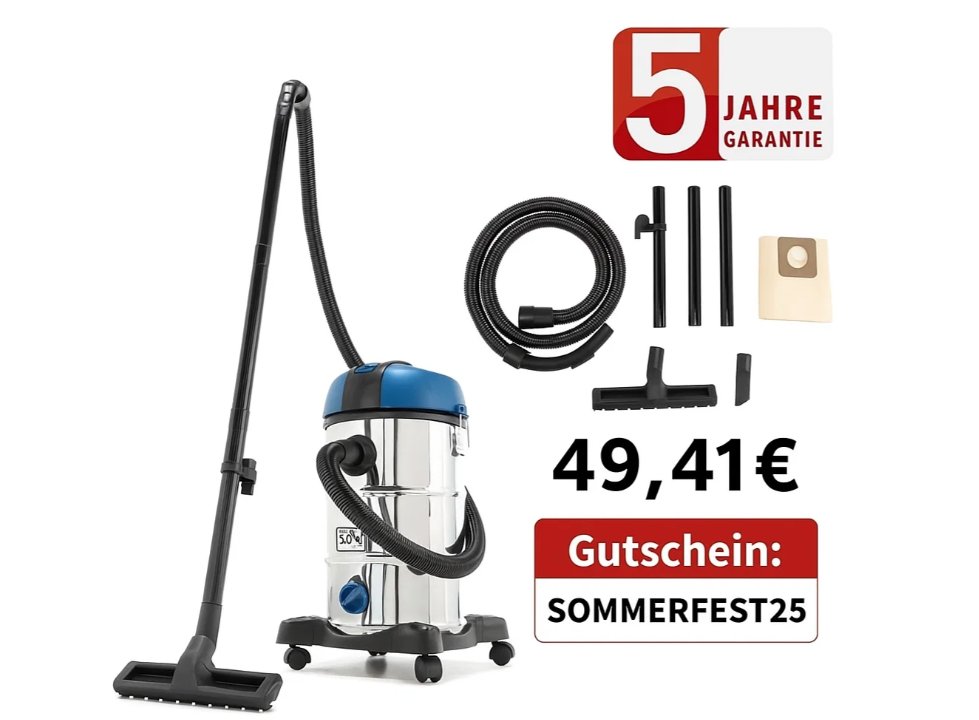 Ebay: Nass-Trockensauger von Scheppach für 49,41 Euro
