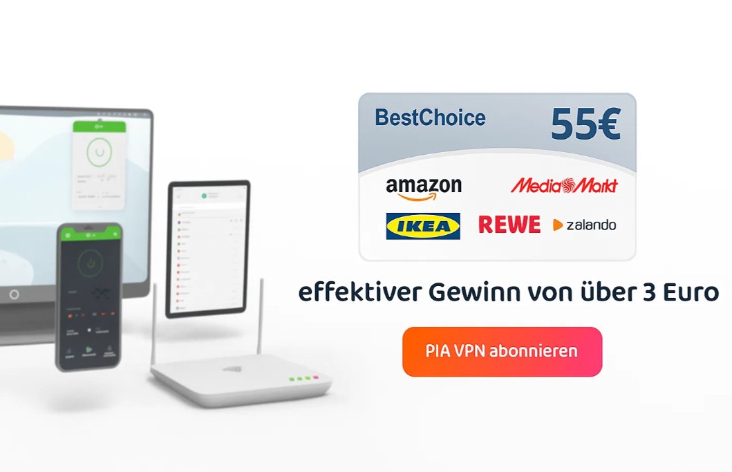 Gratis: 26 Monate PIA VPN mit effektivem Gewinn von 3,26 Euro