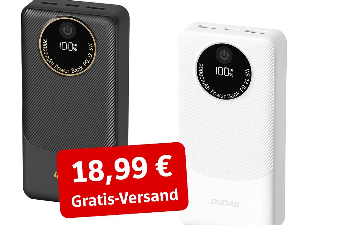 Ebay: Powerbank "Dudao K12Pro" mit 20.000 mAh für 18,99 Euro