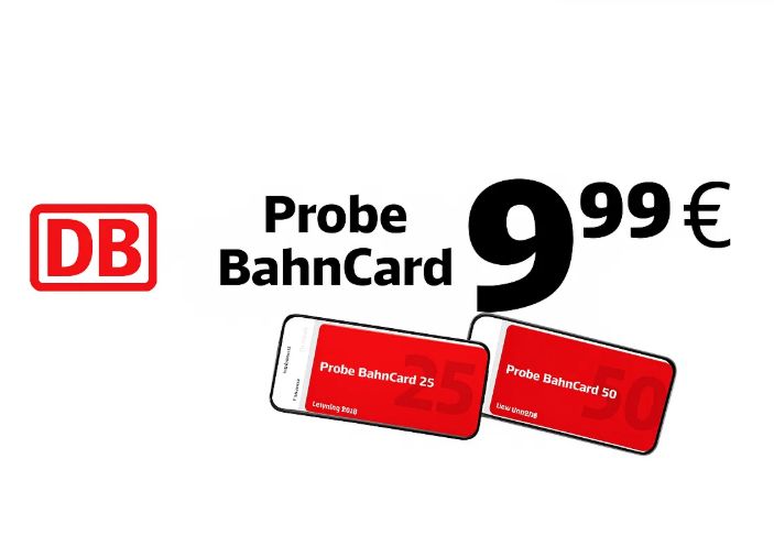 Probe BahnCard: Ab sofort zu Preisen ab 9,99 Euro verfügbar