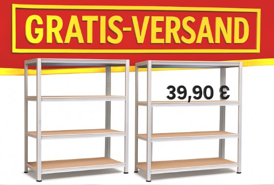 Amazon: Schwerlastregal im Doppelpack für 39,90 Euro frei Haus
