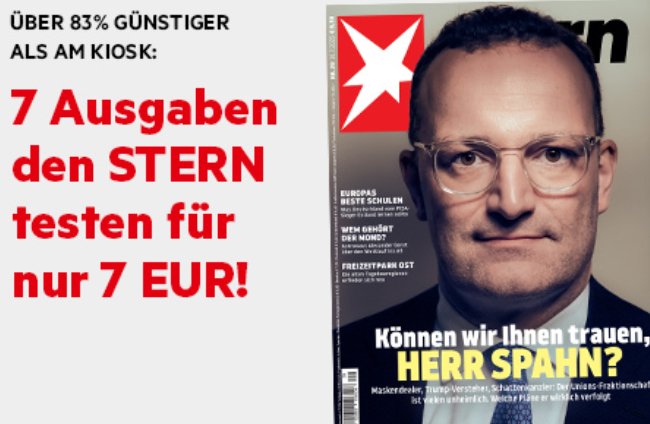 Stern: 7 Ausgaben für 7 Euro frei Haus