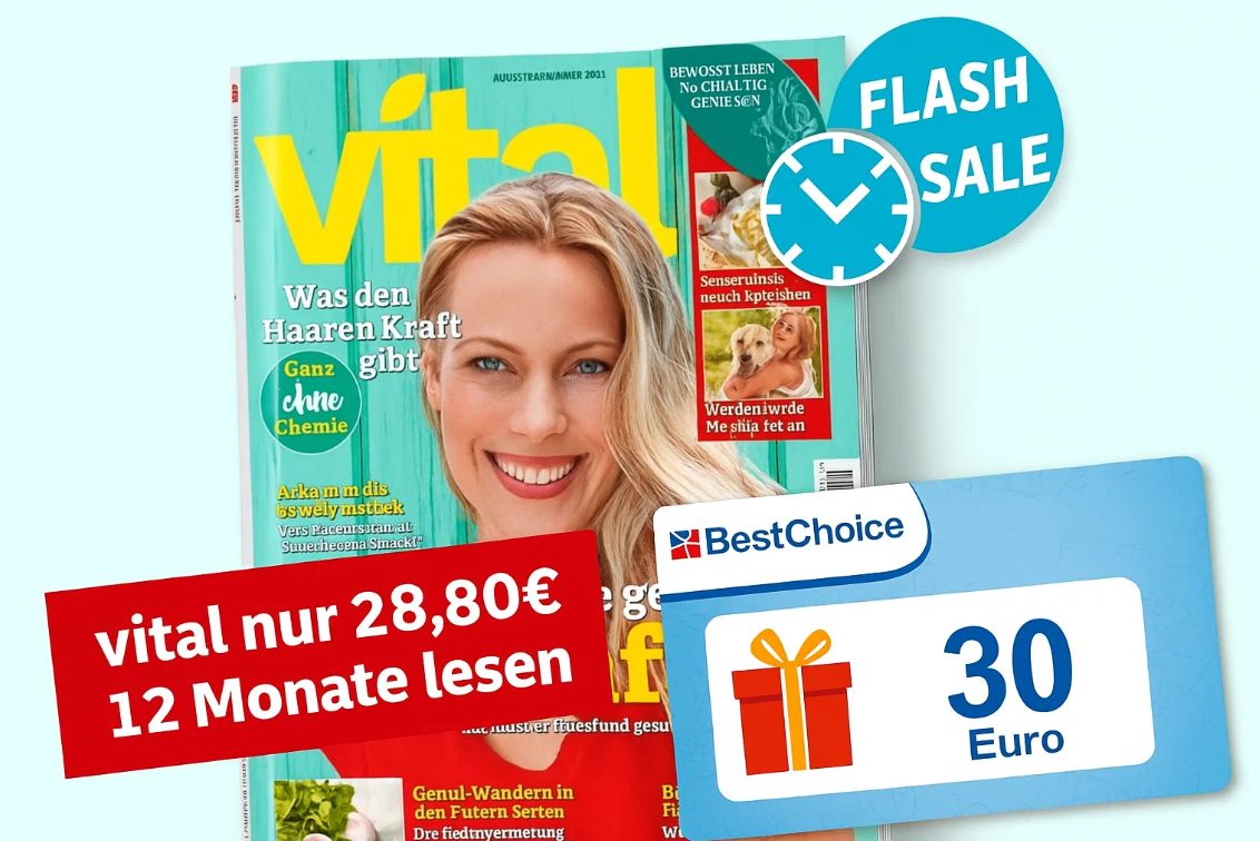 Vital: Jahresabo für 28,80 Euro mit Gutschein über 30 Euro
