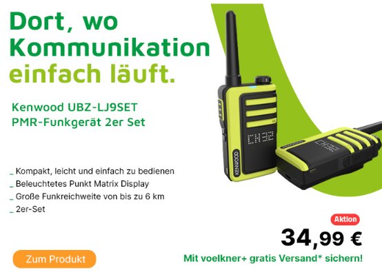 Völkner: Kenwood-Funkgeräte mit 6,5 Kilometer Reichweite für 34,99 Euro