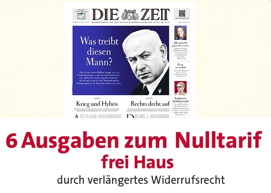 Gratis: "Die Zeit" 6 x zum Nulltarif frei Haus