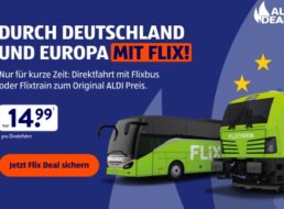 Aldi: Flixbus- und Flixtrain-Tickets für 14,99 Euro
