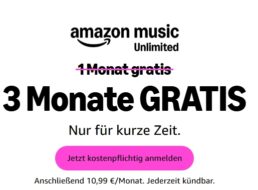 Gratis: „Amazon Music Unlimited“ drei Monate zum Nulltarif