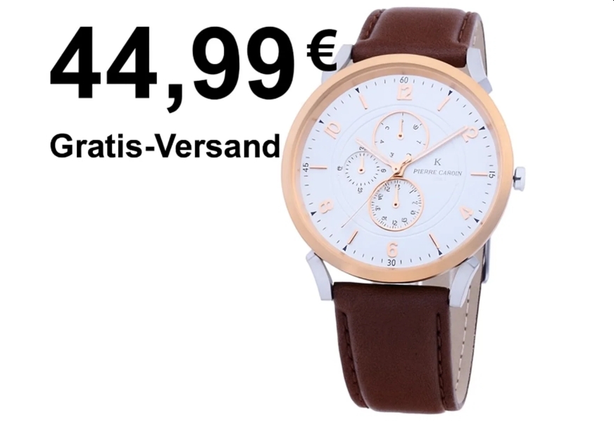 Pierre Cardin: Armband-Uhr mit Multi-Ziffernblatt für 44,99 statt 169 Euro