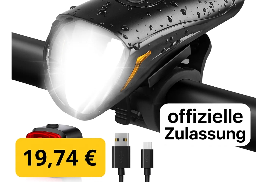 Amazon: Fahrradlicht-Set mit automatischer Lichtanpassung für 19,74 Euro