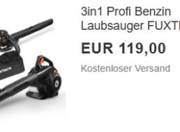 Ebay: Benzin-Laubbläser Fuxtec FX-LBS126P für 119 Euro frei Haus