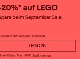 Lego: Rabatt von 20 Prozent bei Ebay bis Mittwoch