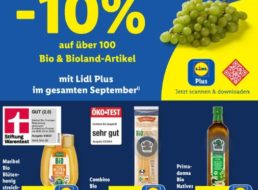 Lidl Plus: 10 Prozent Rabatt auf über 100 Bio-Artikel