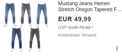 Mustang: Jeans für 49,99 Euro frei Haus bei Ebay