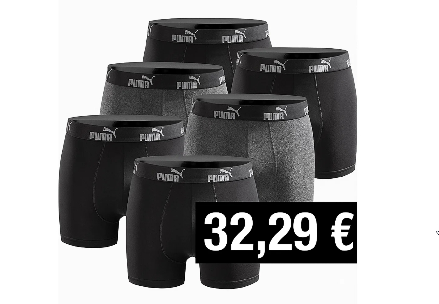 Amazon: Puma-Boxershorts im Sechserpack für 32,29 Euro