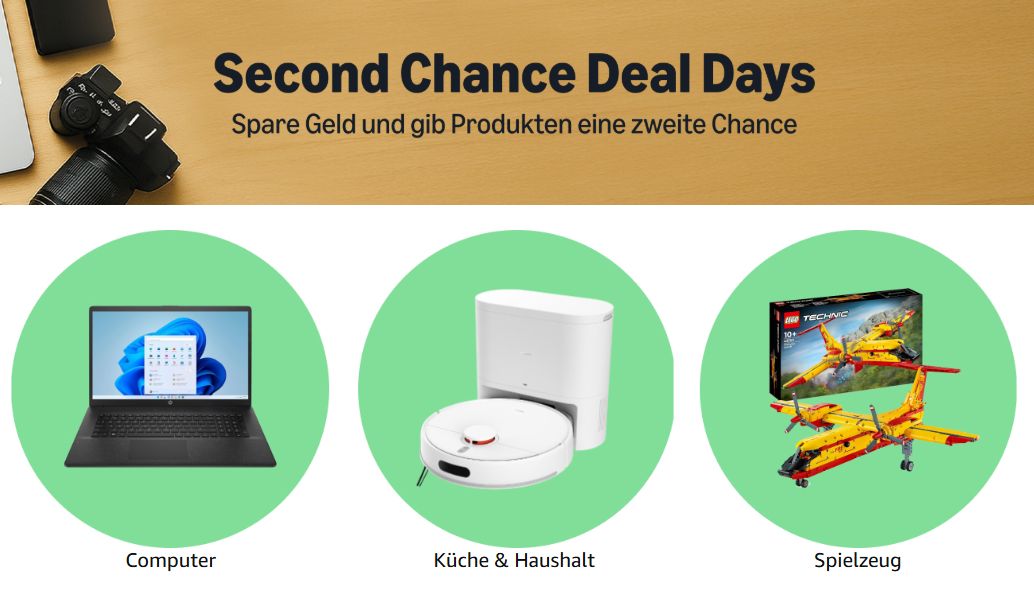 Amazon: "Second Chance Deal Days" mit B-Ware-Rabatt bis Dienstag
