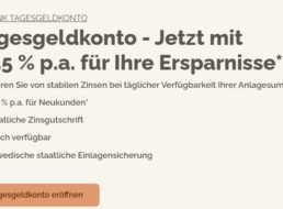 Tagesgeld: Zins von 2,65 Prozent mit monatlicher Auszahlung bei TFBank
