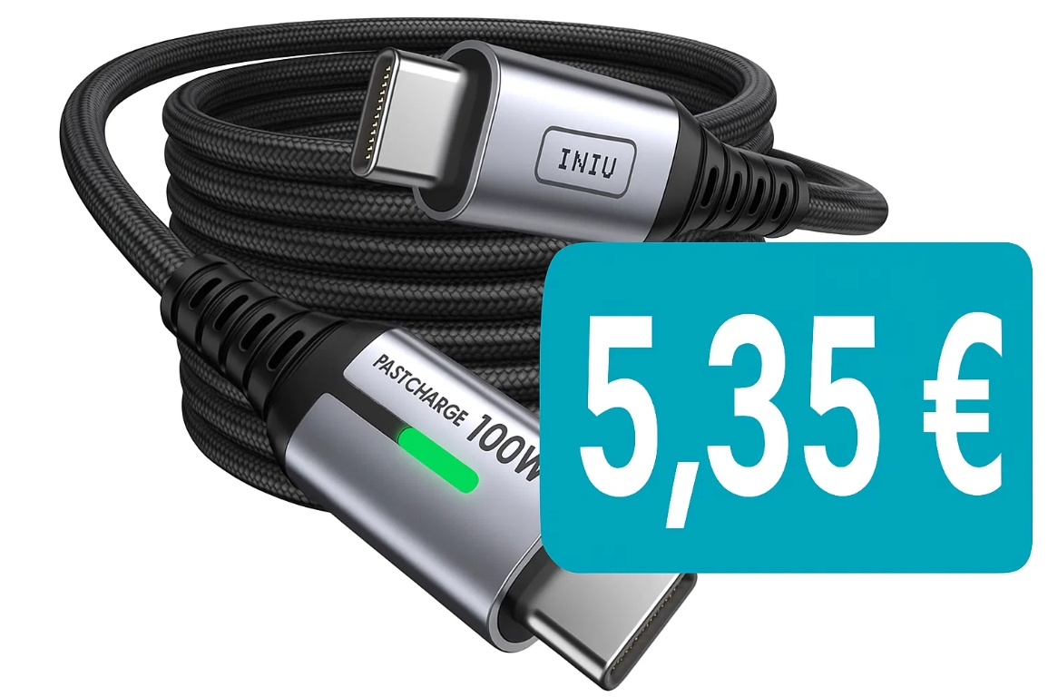 Amazon: Iniu-Ladekabel mit 100 Watt für 5,35 Euro