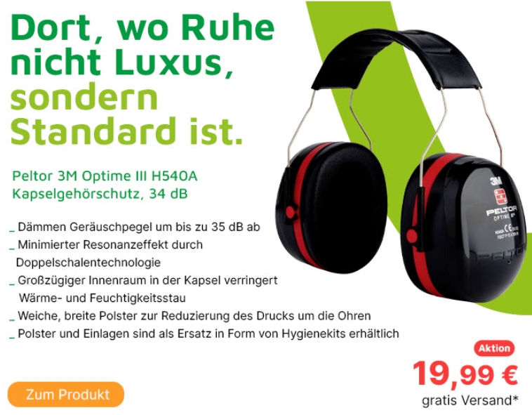 Völkner: Kapselgehörschutz von 3M für 19,99 Euro frei Haus