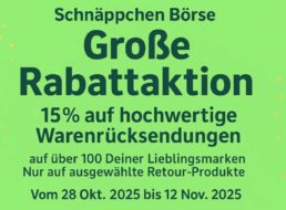 Amazon Retourenkauf: 15 Prozent Rabatt auf ausgewählte Artikel