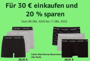 Amazon: 20 Prozent Mode-Rabatt ab 30 Euro