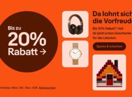 Ebay: 20 Prozent Rabatt auf Geschenke und mehr
