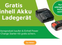 Gratis: Einhell-Akku-Set beim Kauf von Aktionsprodukten geschenkt