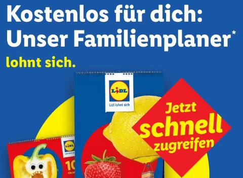 Gratis: "Lidl Familienplaner 2026" ab sofort verfügbar