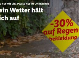 Lidl-Plus: Regenkleidung-Rabatt von 30 Prozent