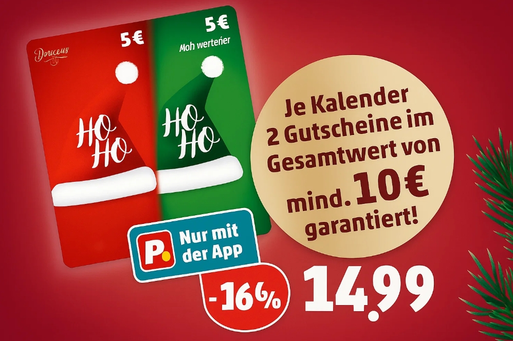 Penny: Adventskalender mit Gutscheinen über 10 Euro ab 14,99 Euro