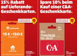 Penny: Lieferando-Guthaben mit 15 Prozent Rabatt, C&A mit 10 Prozent