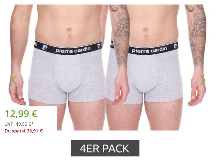 Pierre Cardin: Boxershorts im Viererpack für 12,99 Euro
