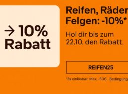 Ebay: 10 Prozent Rabatt auf Autoreifen
