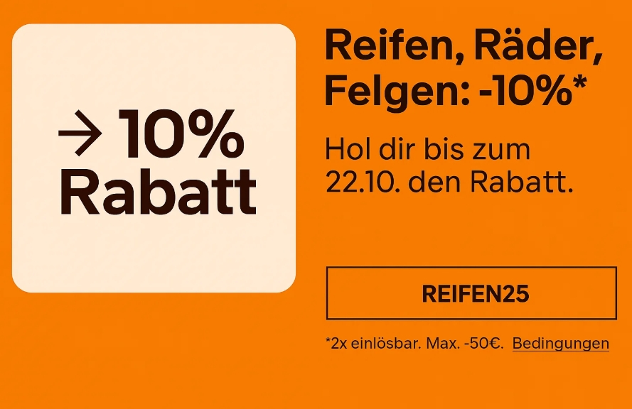 Ebay: 10 Prozent Rabatt auf Autoreifen