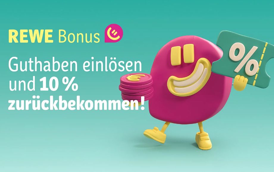 Rewe Bonus: 10 Prozent Bonus-Guthaben geschenkt